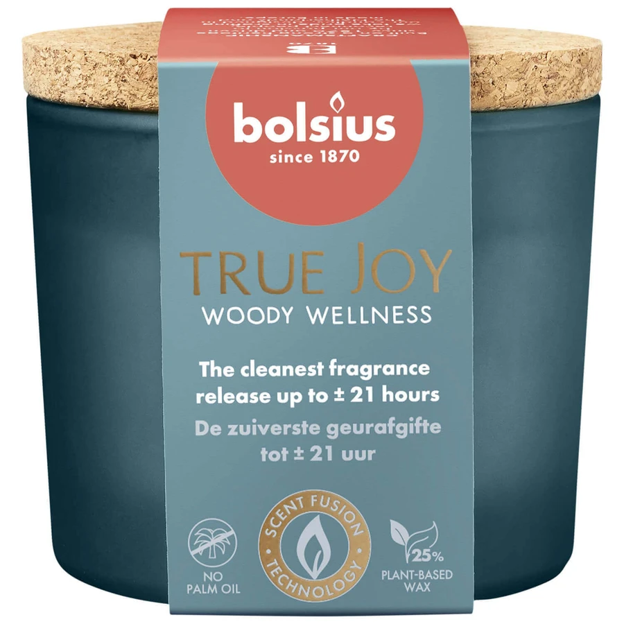 Bolsius True Joy Woody Wellness, ароматична свічка з корковою кришкою: ціни та характеристики