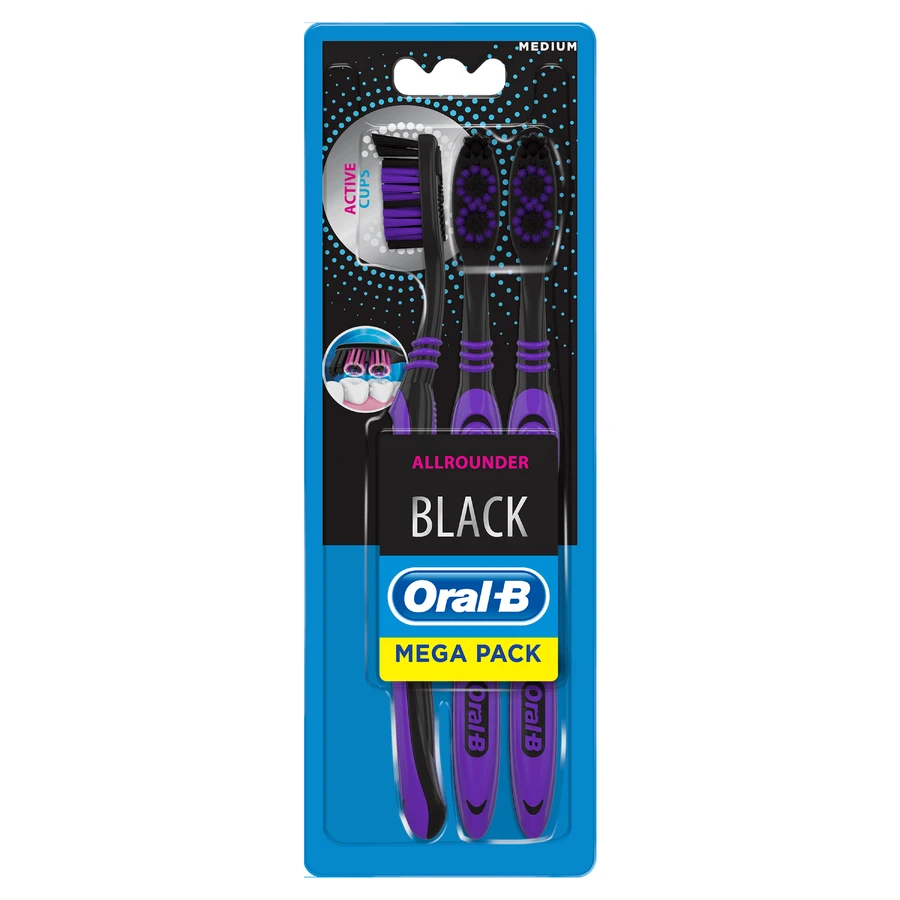 Oral-B Allrounder Black, зубна щітка, 3 шт.: ціни та характеристики
