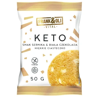Frank&Oli Keto, мягкое печенье, чизкейк и белый шоколад, 50 г