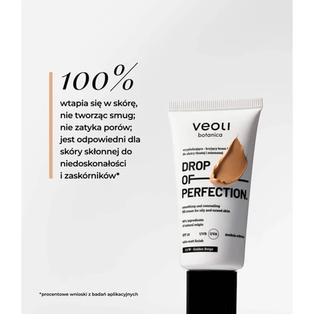Veoli Botanica Крапля досконалості, розгладжуючий і покриваючий BB-крем для жирної та комбінованої шкіри, SPF 20, 3.0 W Золотисто-бежевий, 30 мл: ціни та характеристики