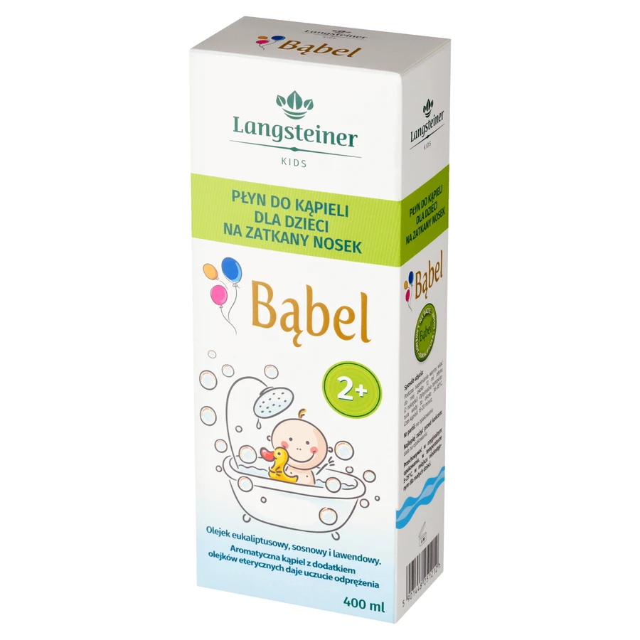 Набір Langsteiner Kids Bubble, дитячий лосьйон для ванни від закладеності носа, від 2 років, 400 мл + гель для ароматерапії, від 2 років, 75 мл: ціни та характеристики