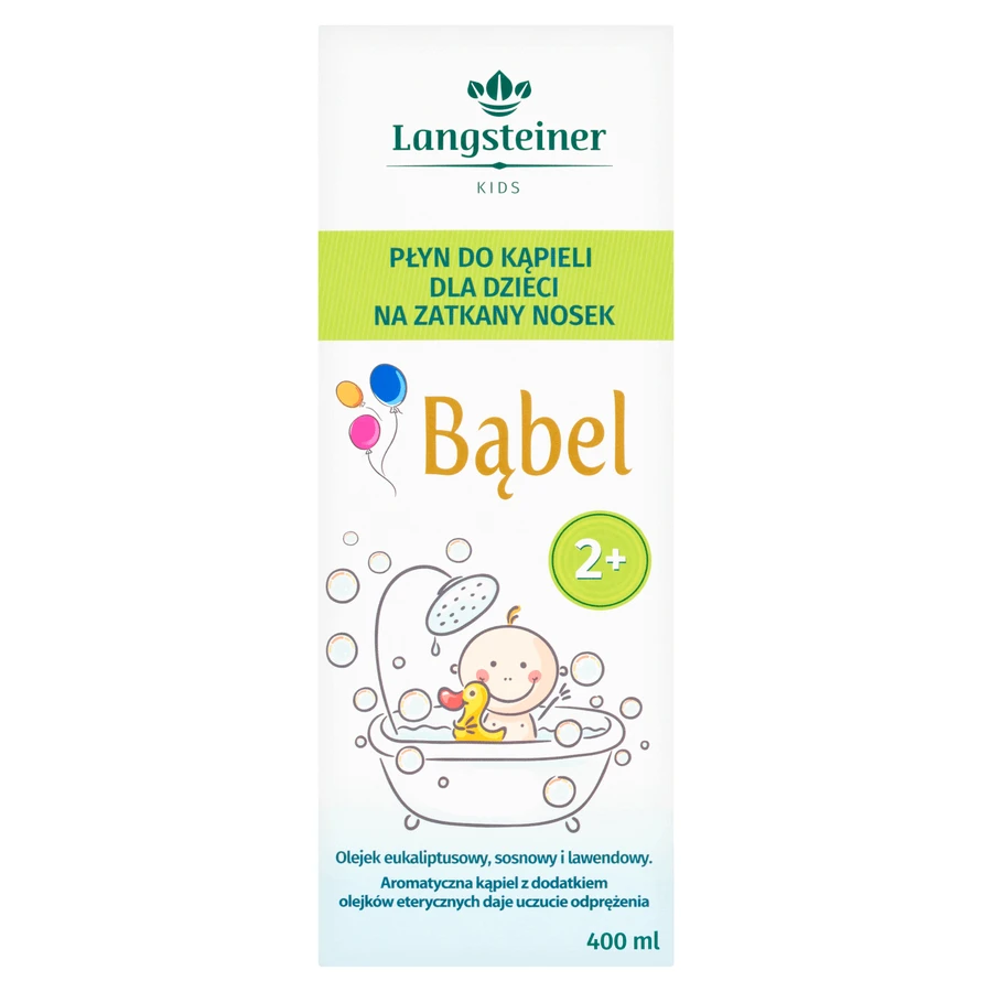 Набір Langsteiner Kids Bubble, дитячий лосьйон для ванни від закладеності носа, від 2 років, 400 мл + гель для ароматерапії, від 2 років, 75 мл: ціни та характеристики