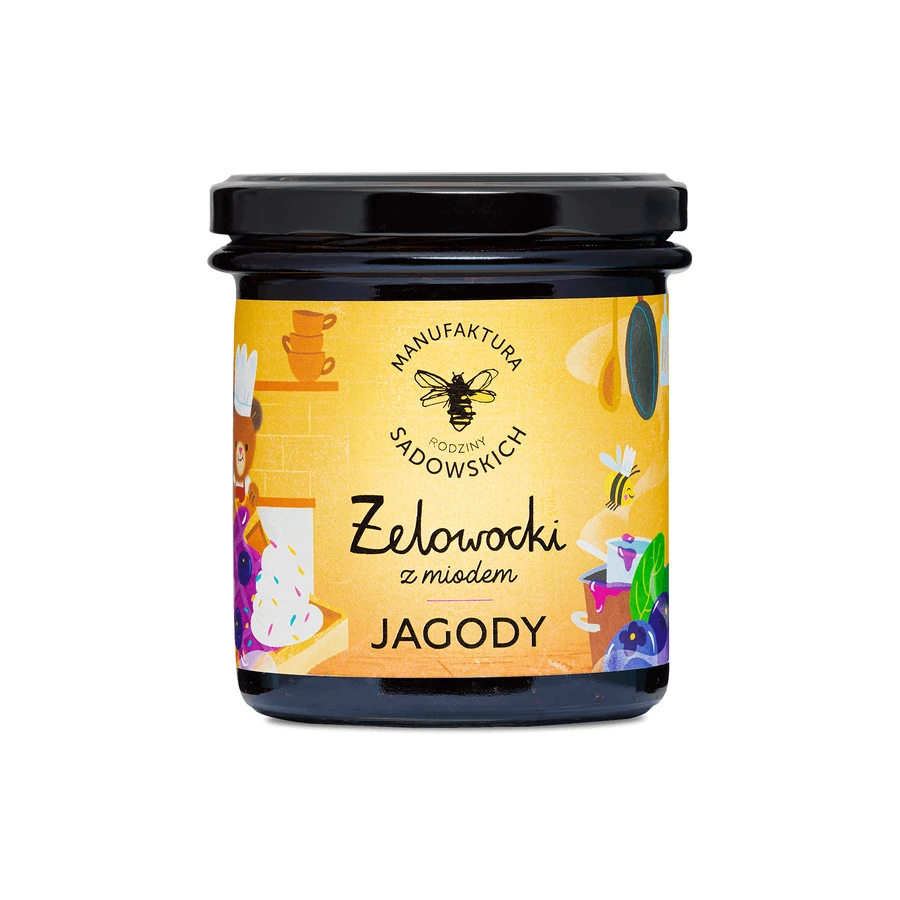 Manufaktura Rodziny Sadowskich Żelowocki z miodem, jagody, 320 g: цены и характеристики