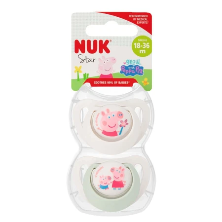 NUK Star, пустышка, 18-36 месяцев, силикон, анатомическая, Свинка Пеппа, 2 штуки: цены и характеристики