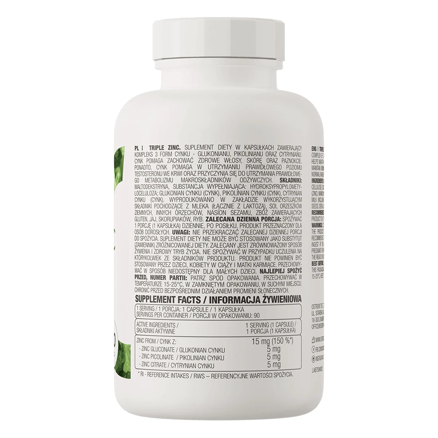 OstroVit Triple Zinc, цинк, 90 капсул: цены и характеристики