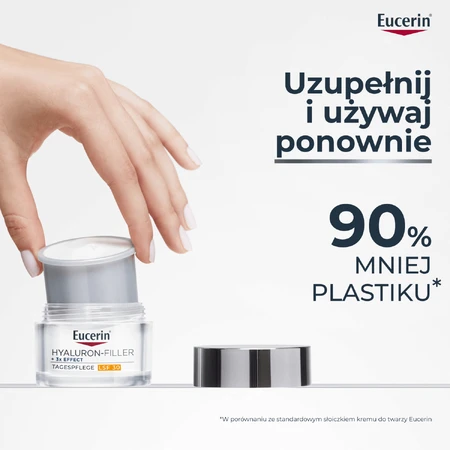 Eucerin Hyaluron-Filler, денний крем проти зморшок з гіалуроновою кислотою, для всіх типів шкіри, SPF 30, резерв, 50 мл: ціни та характеристики