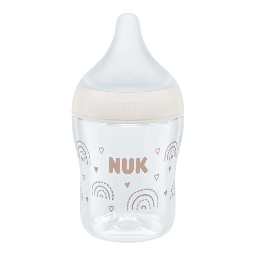 NUK Perfect Match, пляшечка від кольок з силіконовою соскою, розмір S, веселка, від народження, 150 мл: ціни та характеристики