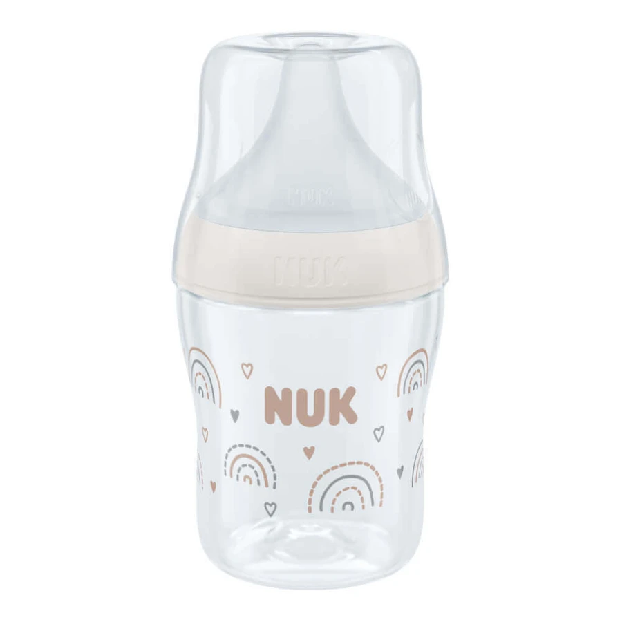 NUK Perfect Match, пляшечка від кольок з силіконовою соскою, розмір S, веселка, від народження, 150 мл: ціни та характеристики
