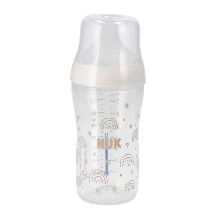 NUK Perfect Match, пляшечка від кольок з силіконовою соскою, розмір M, веселка, від 3 місяців, 260 мл: ціни та характеристики