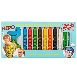 Chlap Chlap Super Hero, мелки для лица, тела, ванны, плитки, от 4 лет, 10 штук