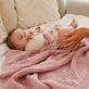 BabyOno, ковдра трикотажна, бавовняна, рожева, 75 см х 100 см, 1 штука