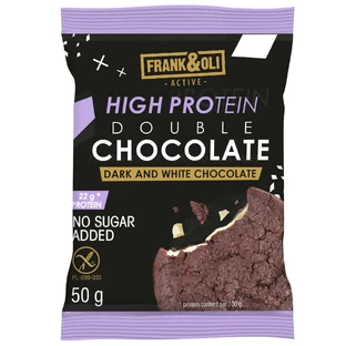 Frank&Oli High Protein, мягкое протеиновое печенье, темный и белый шоколад, 50 г.