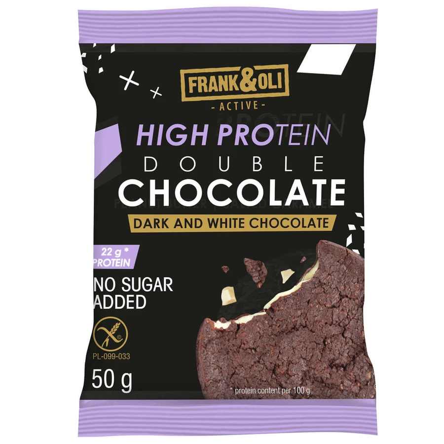 Frank&Oli High Protein, мягкое протеиновое печенье, темный и белый шоколад, 50 г.: цены и характеристики