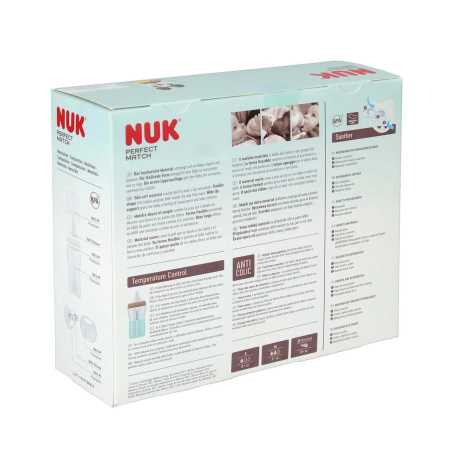 NUK Perfect Match стартовий набір, 3 пляшечки від кольок + пустушка, Вінні-Пух, 0-6 місяців: ціни та характеристики