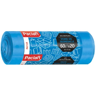 Paclan, пакети для сміття, паперові, сині, 60 л х 20 шт.