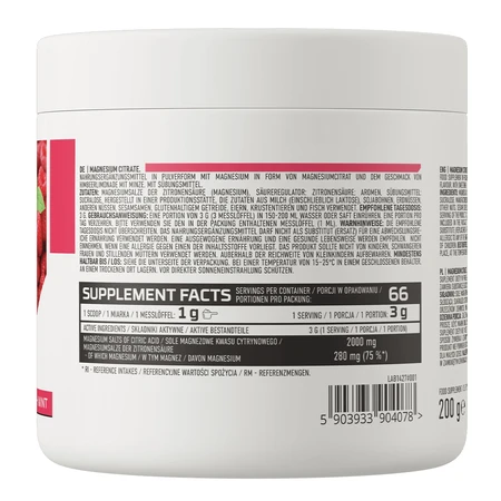 OstroVit Magnesium Citrate, цитрат магния, со вкусом малинового лимонада с мятой, 200 г: цены и характеристики