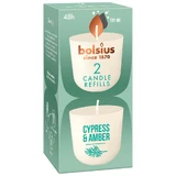 Bolsius Clean Light Cypress & Amber, наполнитель для ароматических свечей, 20 часов, 2 штуки
