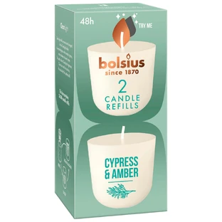 Bolsius Clean Light Кипарис та бурштин, ароматизатор для свічок, 20 год, 2 шт.