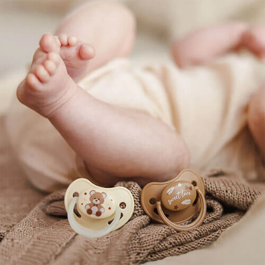BabyOno, пустышка, 0-6 месяцев, анатомическая, силикон, бежевый/коричневый, 2 штуки: цены и характеристики