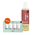Naif Mom, натуральна олія для тіла від розтяжок, 100 мл + міні-набір Naif Baby & Kids у подарунок: ціни та характеристики