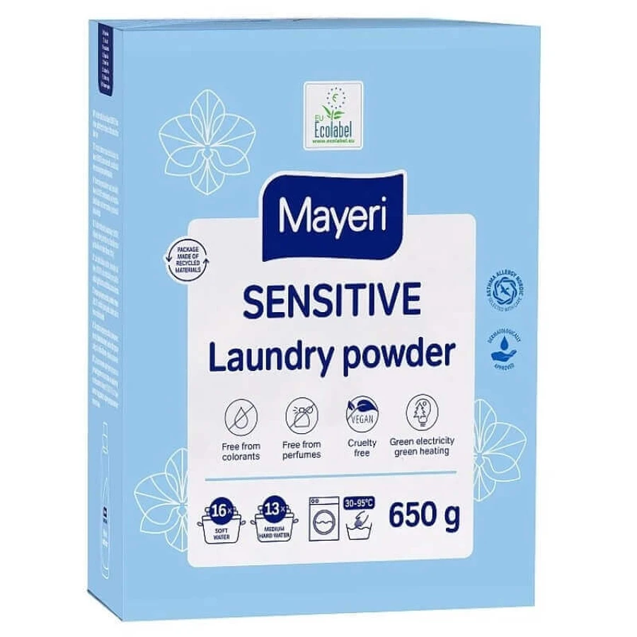 Mayeri Sensitive, универсальный стиральный порошок, 650 г: цены и характеристики