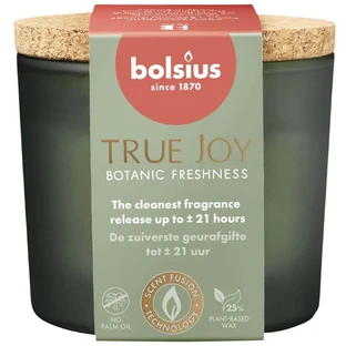 Bolsius True Joy Botanic Freshness, ароматична свічка з корковою кришкою