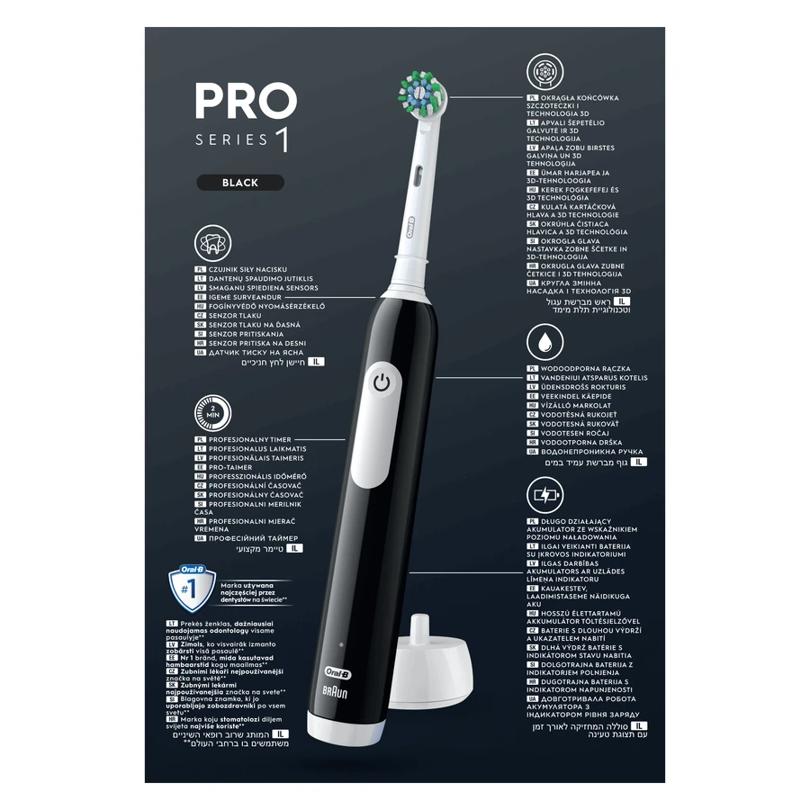 Oral-B Pro Series 1, электрическая зубная щетка, черная + футляр: цены и характеристики