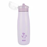 NUK Mini-Me Flip, сталева чашка 2-в-1 з нагубником, фіолетова, квітка, від 12 місяців, 500 мл