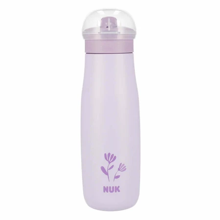 NUK Mini-Me Flip, сталева чашка 2-в-1 з нагубником, фіолетова, квітка, від 12 місяців, 500 мл: ціни та характеристики