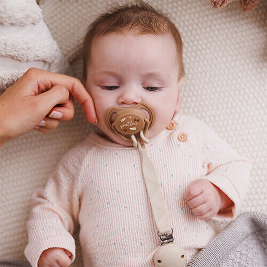 BabyOno, пустышка, 0-6 месяцев, симметричная, силикон, бежевый/коричневый, 2 штуки: цены и характеристики