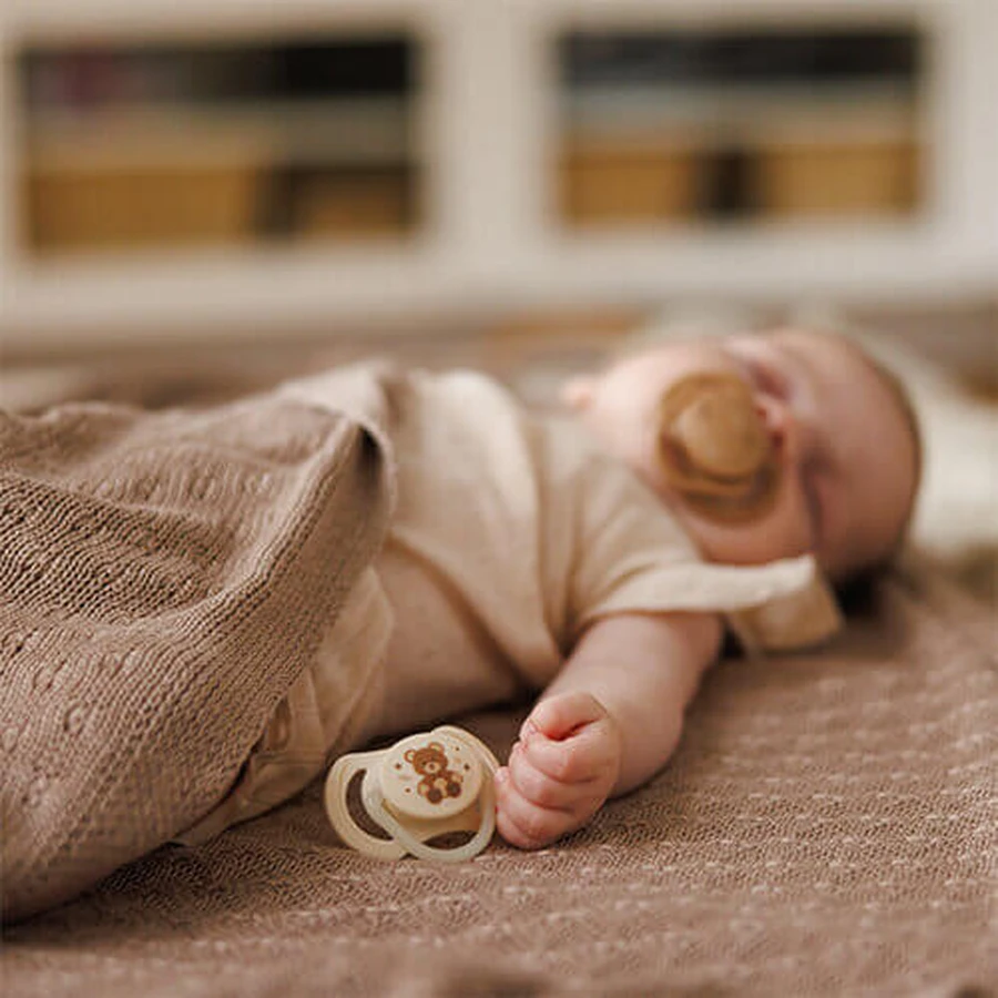 BabyOno, пустышка, 0-6 месяцев, симметричная, силикон, бежевый/коричневый, 2 штуки: цены и характеристики