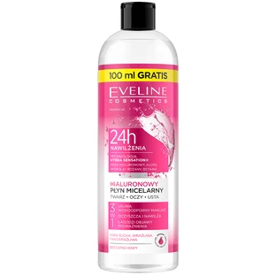 Eveline Cosmetics Гиалуроновая мицеллярная жидкость 3 в 1, 500 мл
