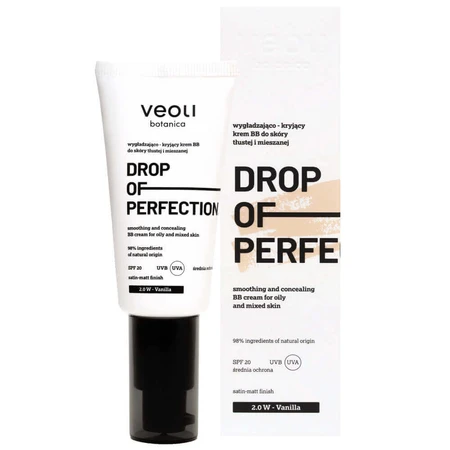Veoli Botanica Крапля досконалості, розгладжуючий і покриваючий ВВ-крем для жирної та комбінованої шкіри, SPF 20, 2.0 W Ваніль, 30 мл: ціни та характеристики