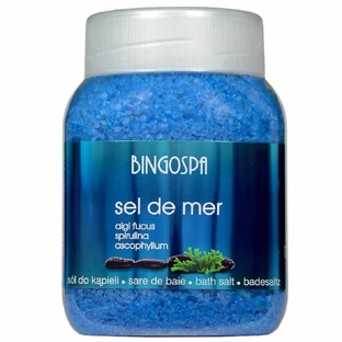 Bingospa Sel de mer, соль для ванн, водоросли фукус и спирулина, 1,35 кг