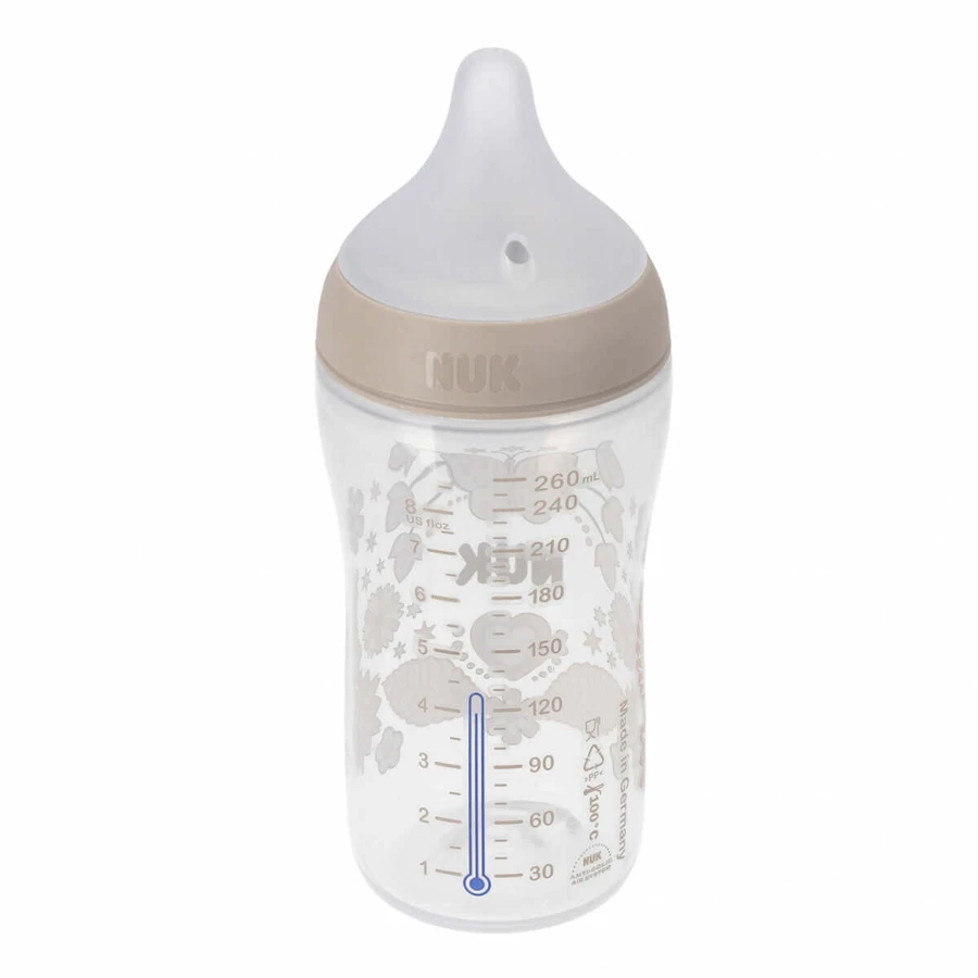 NUK Perfect Match, пляшечка від кольок з силіконовою соскою, розмір M, сердечка, від 3 місяців, 260 мл: ціни та характеристики