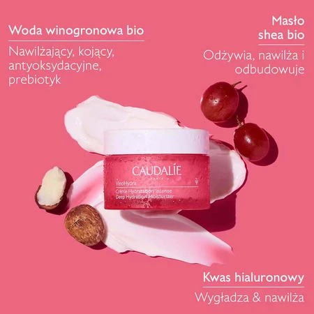 Caudalie VinoHydra, інтенсивний зволожуючий крем для обличчя, 50 мл + The des Vignes, гель для душу, 200 мл безкоштовно: ціни та характеристики