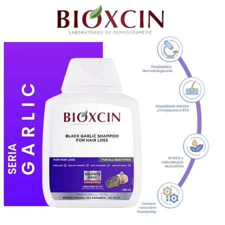 Bioxcin, шампунь от выпадения волос с черным чесноком, 300 мл: цены и характеристики