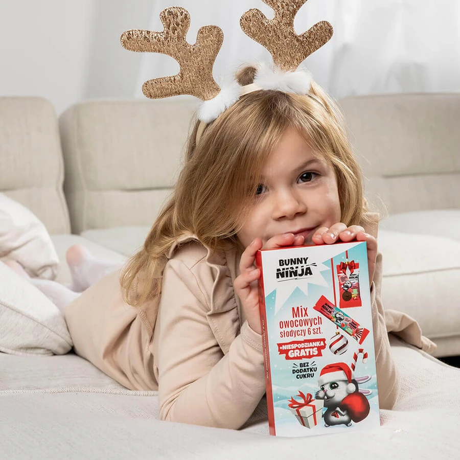 Набор конфет Bunny Ninja Christmas Mixed fruit, 6 штук + сюрприз и книжка-раскраска в подарок: цены и характеристики