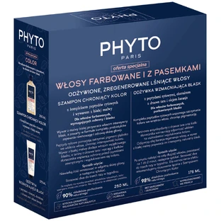 Набор Phyto Color для окрашенных волос, шампунь, защищающий цвет, 250 мл + кондиционер, придающий блеск, 175 мл