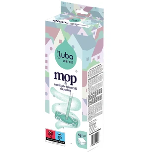 Luba Comfort Floor Mop, швабра + зволожені ганчірки для підлоги, 12 шт.