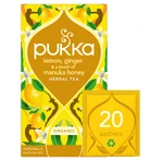 Pukka Lemon Ginger & Manuka Honey Органічний фруктово-трав'яний чай з імбиром та лимоном, ароматизований, 2 г х 20 пакетиків: ціни та характеристики