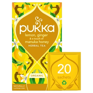 Pukka Lemon Ginger & Manuka Honey Органічний фруктово-трав'яний чай з імбиром та лимоном, ароматизований, 2 г х 20 пакетиків