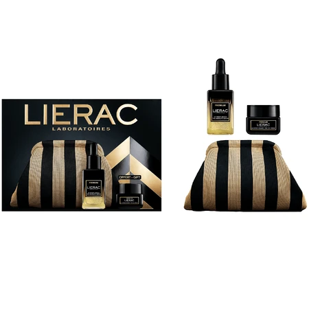 Набор Lierac Premium, восстанавливающая антивозрастная сыворотка, 30 мл + крем для век, 20 мл и косметичка в подарок: цены и характеристики