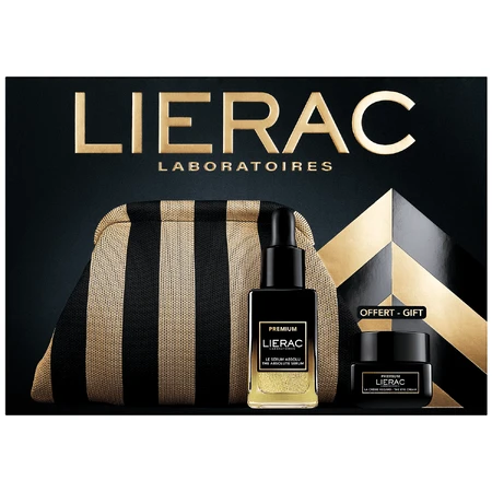 Набор Lierac Premium, восстанавливающая антивозрастная сыворотка, 30 мл + крем для век, 20 мл и косметичка в подарок: цены и характеристики