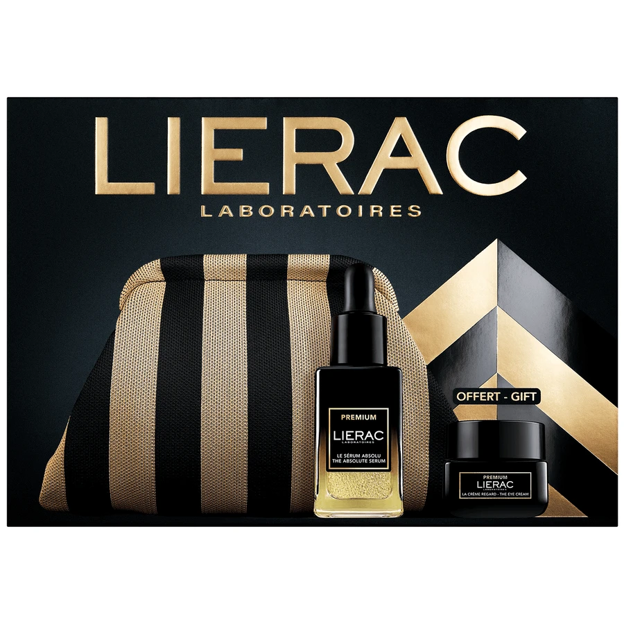 Набор Lierac Premium, восстанавливающая антивозрастная сыворотка, 30 мл + крем для век, 20 мл и косметичка в подарок: цены и характеристики