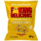 Allnutrition Fitking Delicious Protein Chips Cheese & Onion, веганские чипсы со вкусом сыра и лука, 60 г.