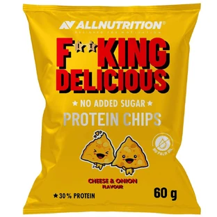 Allnutrition Fitking Delicious Protein Chips Cheese & Onion, веганські чіпси зі смаком сиру та цибулі, 60 г