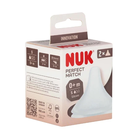 NUK Perfect Match, соска для пляшечки, силіконова, розмір S, від народження, 2 штуки: ціни та характеристики