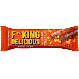 Allnutrition Fitking Delicious Snack Bar Caramel Арахісовий, карамельно-горіховий батончик з кальцієм, без додавання цукру, 40 г