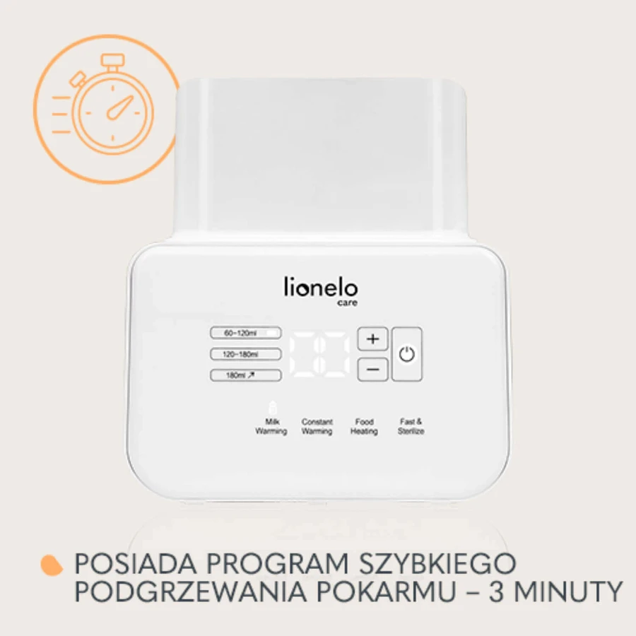 Двойной подогреватель и стерилизатор бутылочек Lionelo Thermup Double White: цены и характеристики